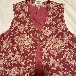 Vintage Talbots floral print linen blend vest and shorts set